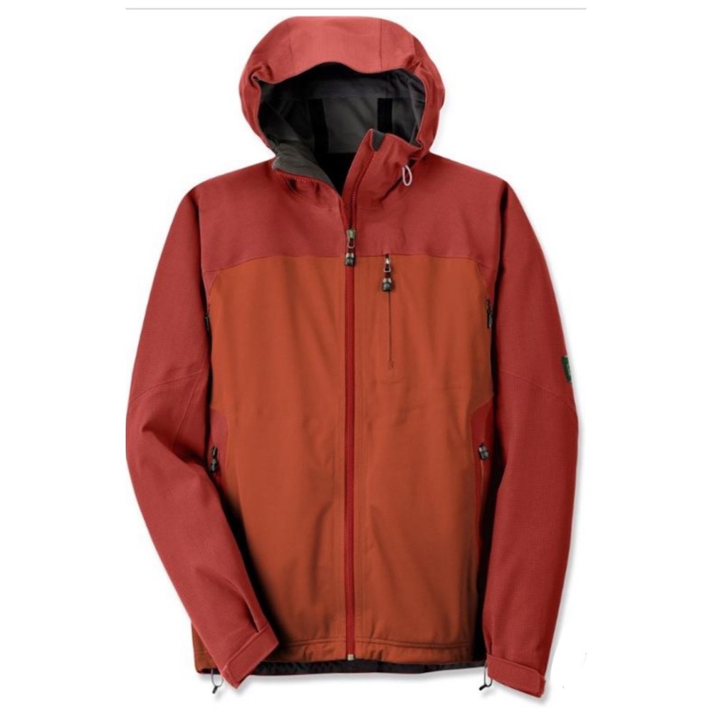 REI Co-op Taku Mens Orange Zip Up Hooded Jacket Size Large